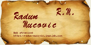 Radun Mucović vizit kartica